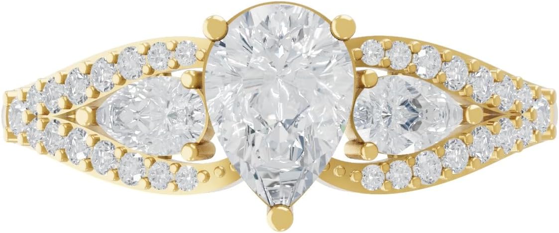 Solid 14k Gold 1.31 Carat Lab Grown Diamond Ring for Women | Engagement Wedding Anniversary Ring | HRD certified (G-H Color VS1 Clarity)