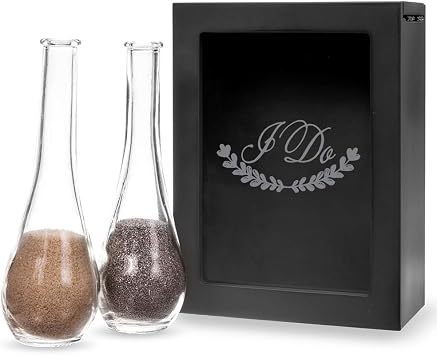 Abby Smith I Do Black Unity Sand Ceremony Shadow Box Set