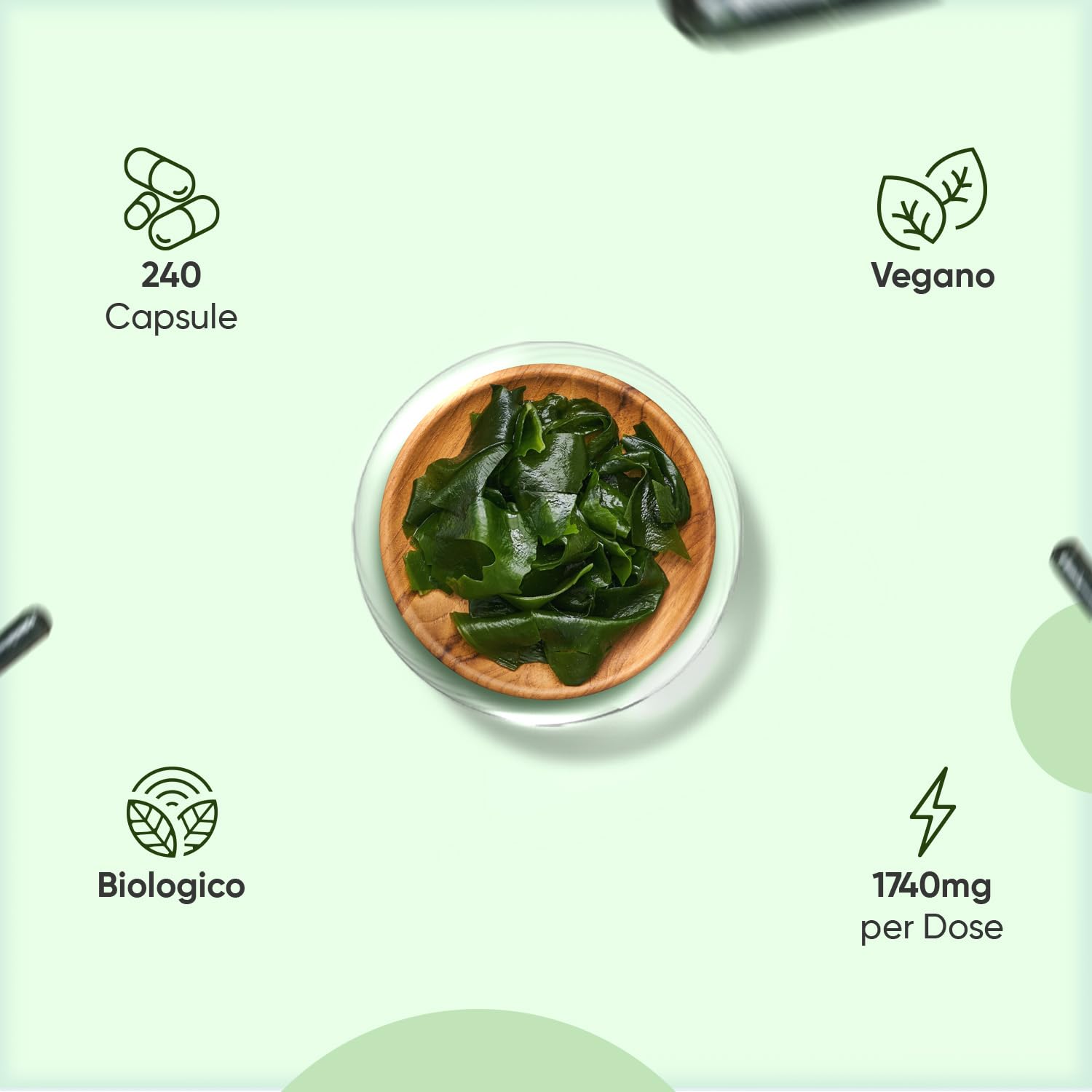 Spirulina e Clorella Biologiche Certificate, 240 Capsule Vegane, Alga Spirulina Bio, Clorella Bio Superfood, Dose da 1740mg per Capsula, Integratore Privo di Glutine e Senza OGM, Prodotto in Europa