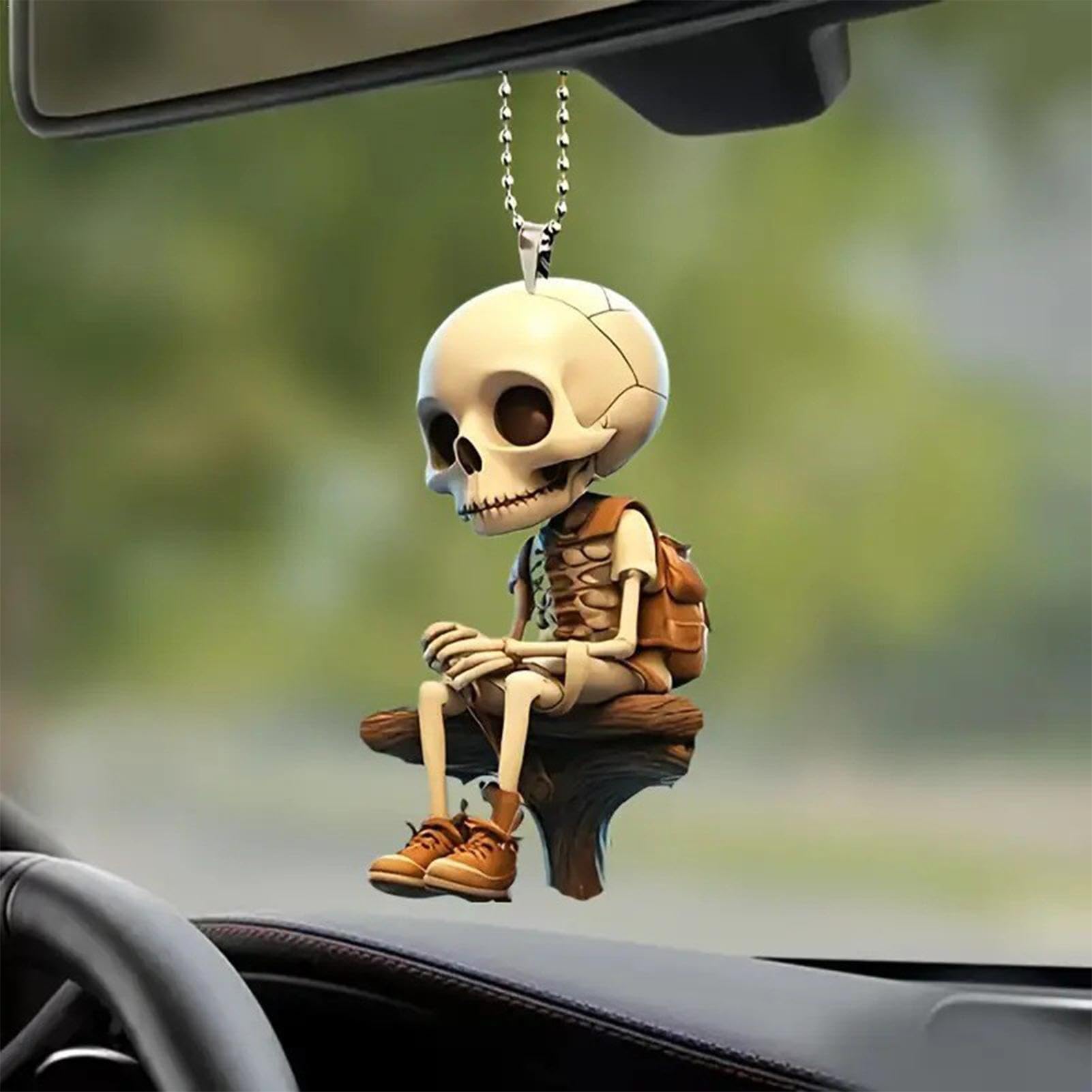 Ciondolo Teschio Per Auto - Decorazione Interni In Acrilico 2D