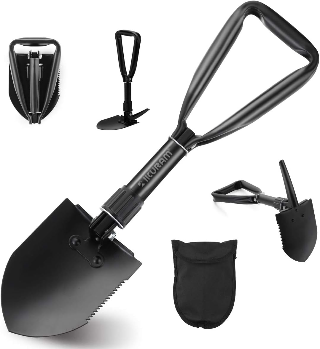 IKURAM Portable Folding Camping Shovel with Waist Pack