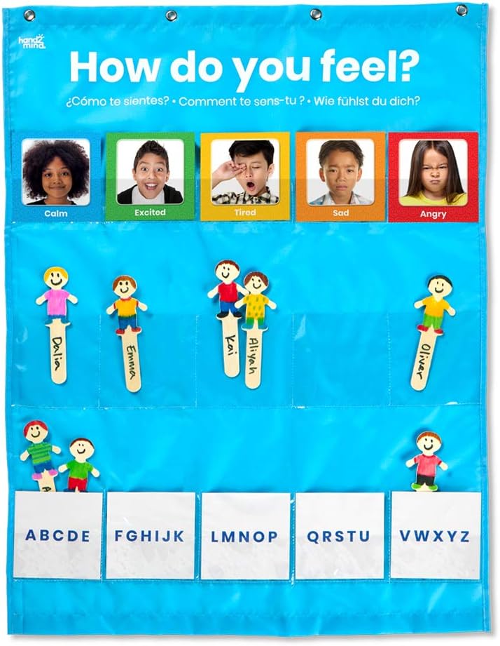 Learning Resources Express Your Feelings Pocket Chart Kids Communicate Emotions To Teachers, Social Emotional Learning, Teacher Supplies For Classroom, Mindfulness For Kids, Anxiety Relief
