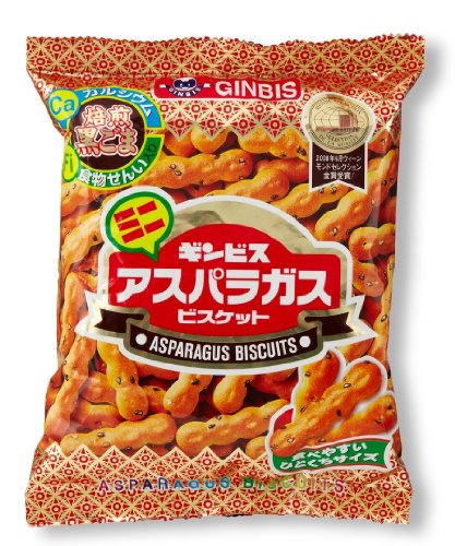 Ginbis Mini Asparagus Shaped Black Sesame Biscuits 6 Pack 162g