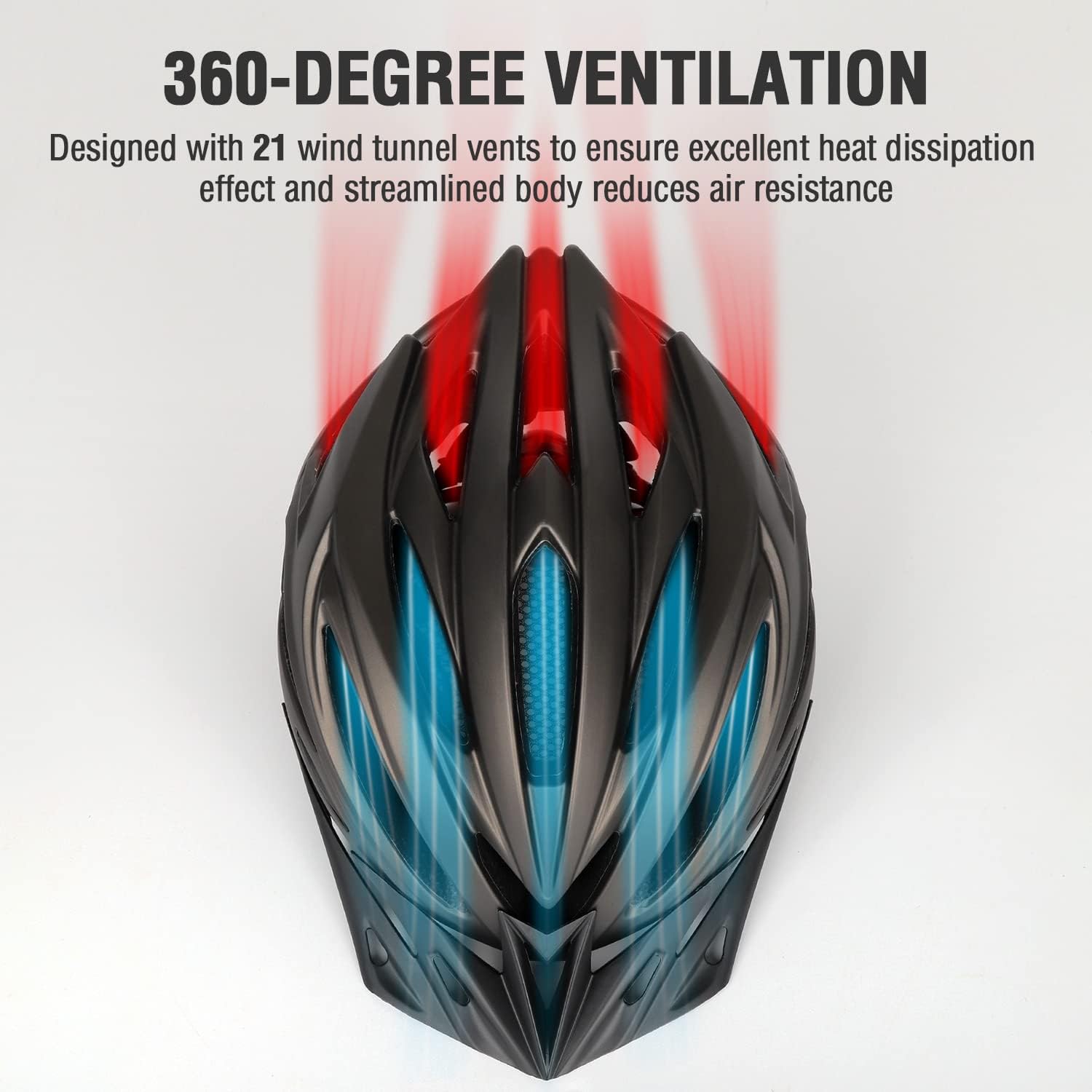 EASTINEAR Mens Bike Helmet with Visor, Cycle Helmet with Rechargeable LED Lights, Allround