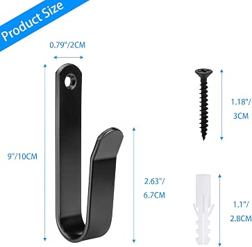 4 Pack Snowboard Wall Mount Clips - Horizontal Skateboard Wall Mount with Screws - Indoor Snowboard Storage for Room and Garage - Black