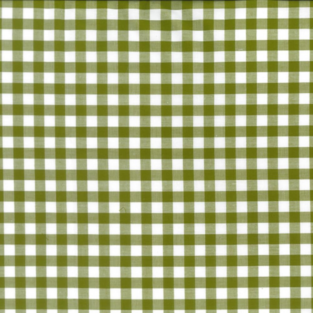 100% Yarn Dyed Cotton Fabric 9mm Gingham Check Squares 144cm Wide (Price Per Metre) (Green)