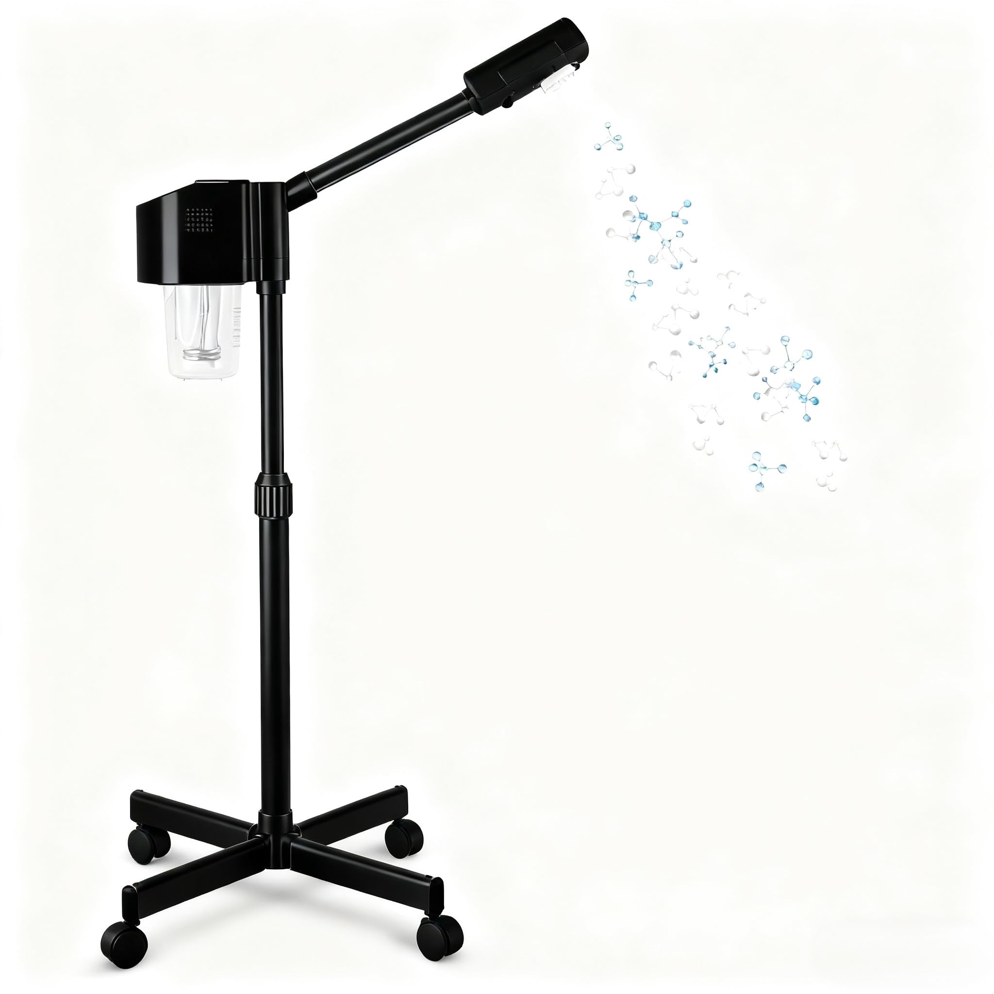 Vaporizador facial, spray de niebla caliente iónica, spa en casa y salón (negro)