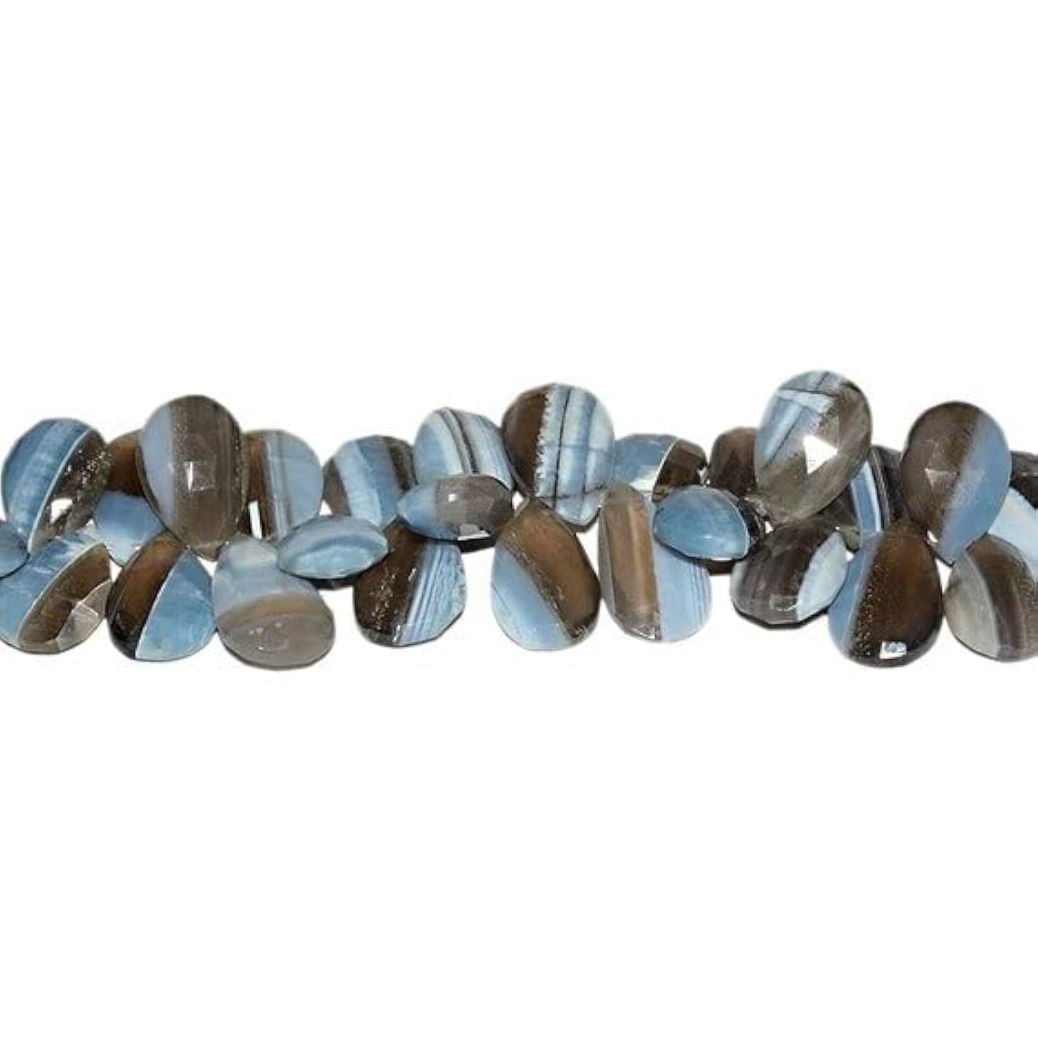 Perles briolettes opale de Boulder formes poires facettées de 10mm à 12mm