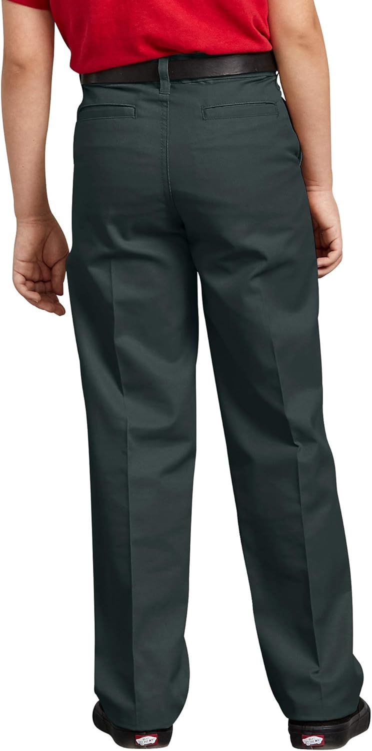 Dickies Boys' Flexwaist Flat Front Straight Leg Pant: Clothing