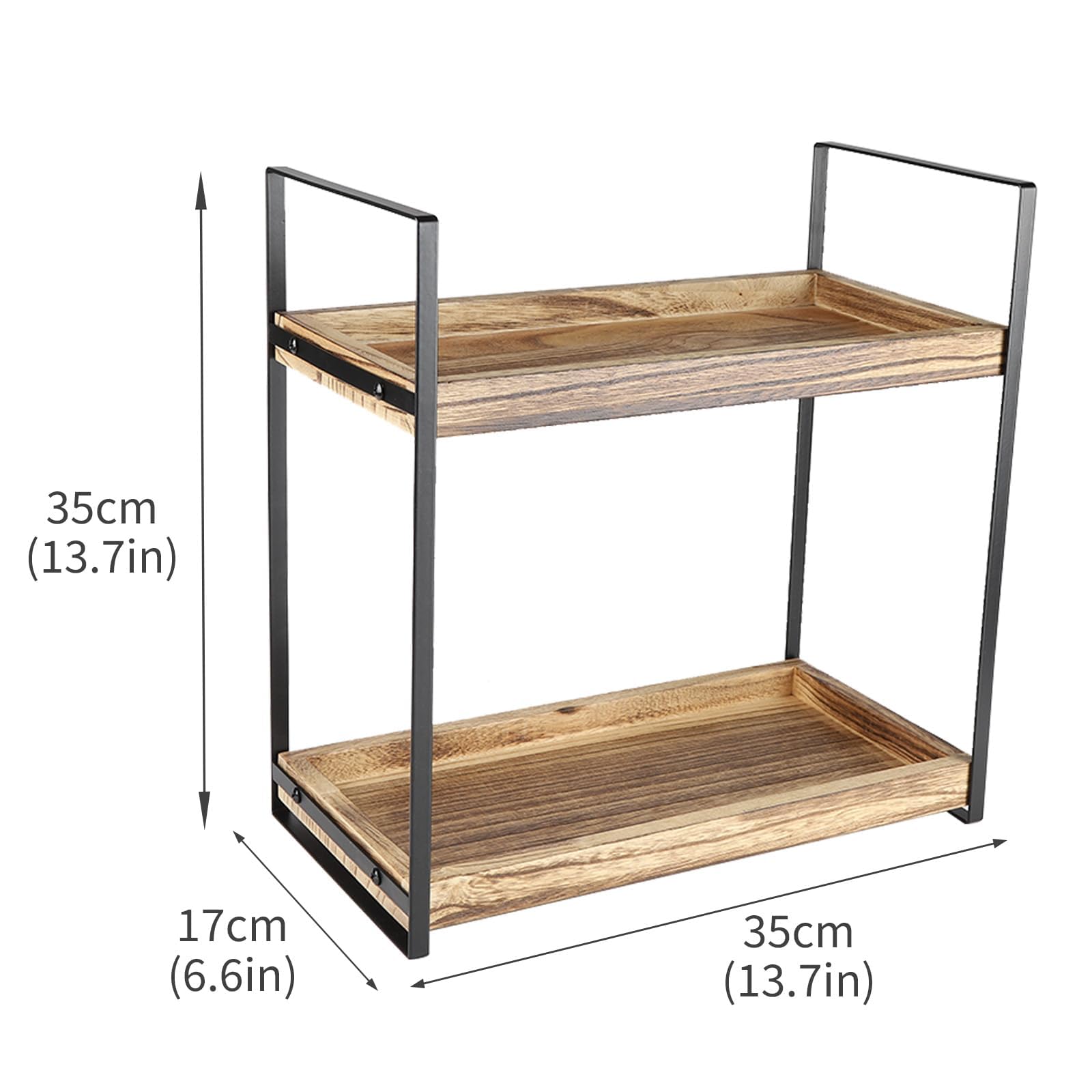 Organizer per bar in legno a 2 animali, ideale per conservare spezie da cucina, articoli da toeletta e accessori da caffè per piani d'ufficio