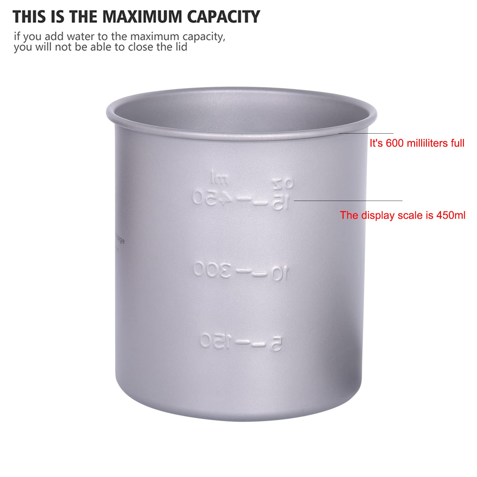 Tazza Da Campeggio In Acciaio Inox 750ml - Leggera Con Manico Pieghevole Per Outdoor