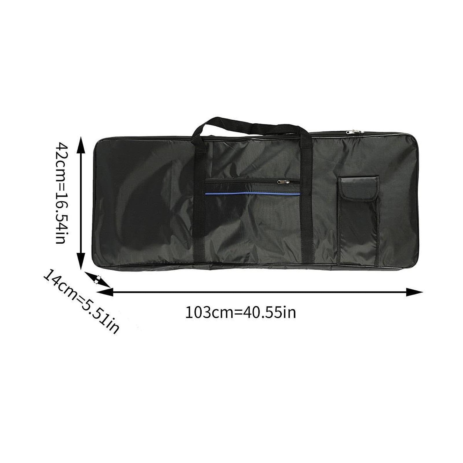 harayaa Funda para Teclado Electrónico de 61 Teclas Mochila para Piano Bolsa de Almacenamiento Estuche de Viaje con Bolsillos Exteriores Y Acolchado Grueso a, Tela Oxford