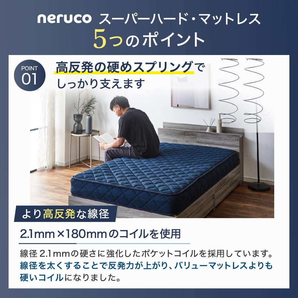 Amazon | ネルコンシェルジュ ポケットコイルマットレス クイーン