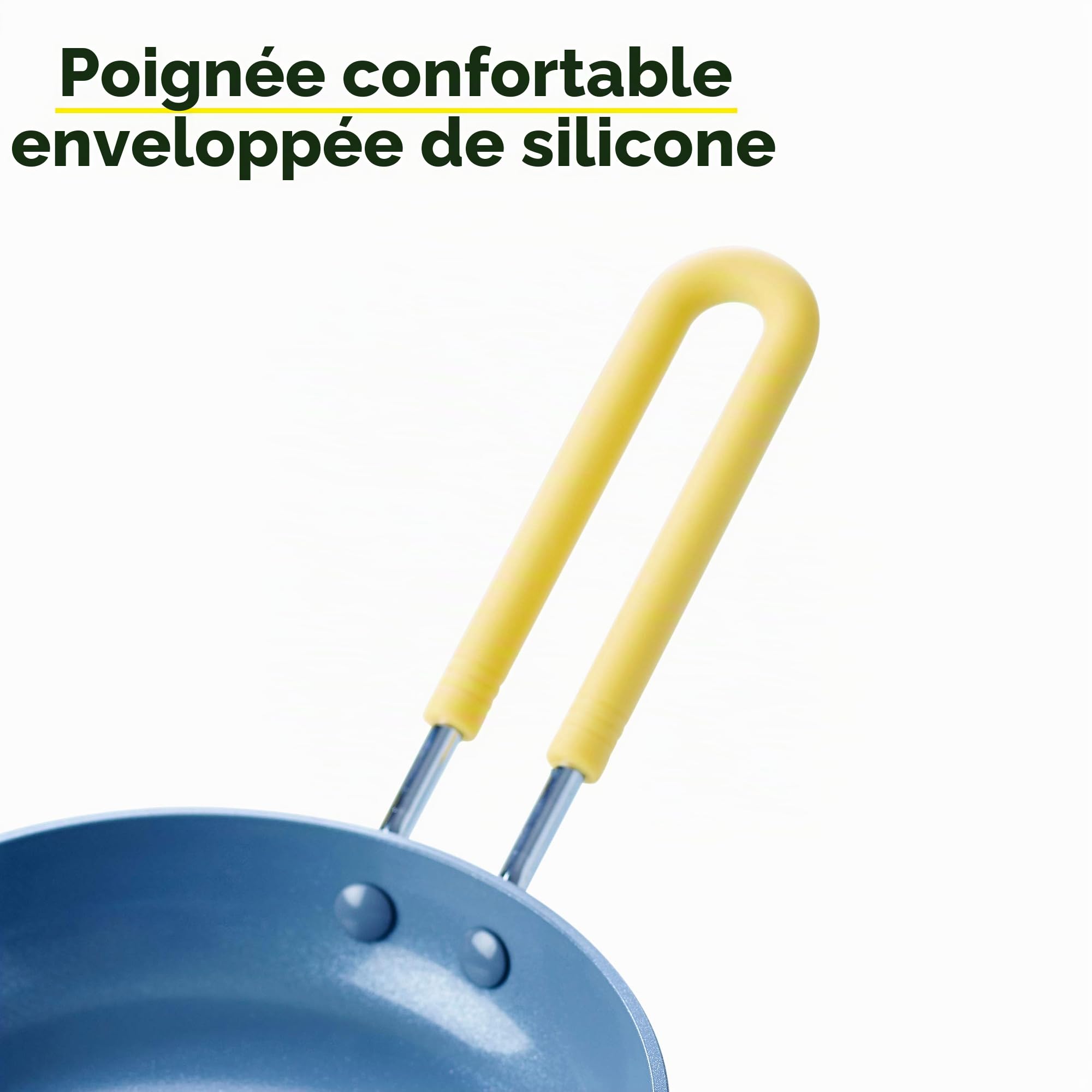 GreenPan - CC002841-003 GreenPan Mini Poêle à œufs en céramique anti-adhésive Jaune 12,7 cm
