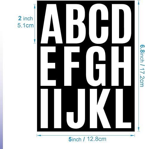 Miniatura 2 de 24 hojas de letras autoadhesivas de 2 pulgadas, letras de vinilo, letras mayúsculas, letras del alfabeto, letras adhesivas de números para letreros