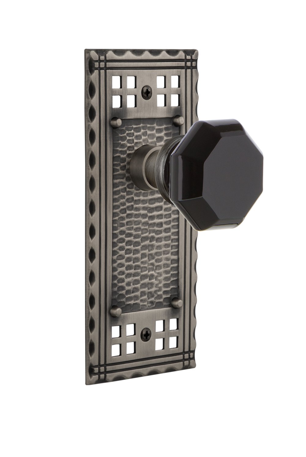 Poignée de porte bouton de porte double dummy Craftsman étain antique Waldorf 723221