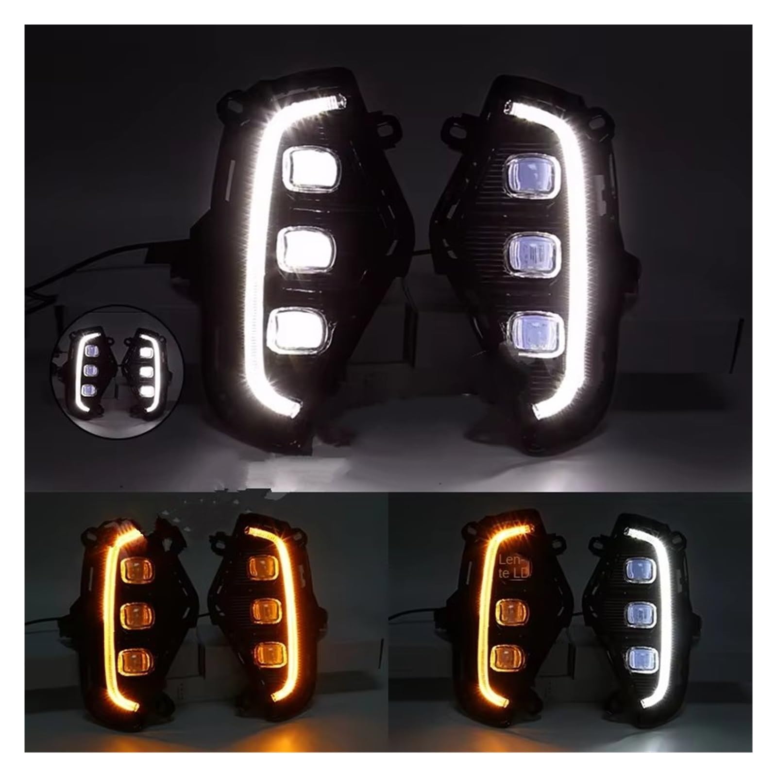 Genérico Para Toyota Para RAV4 2019-2021: Luces Diurnas LED DRL Antiniebla Intermitentes Faros Antiniebla