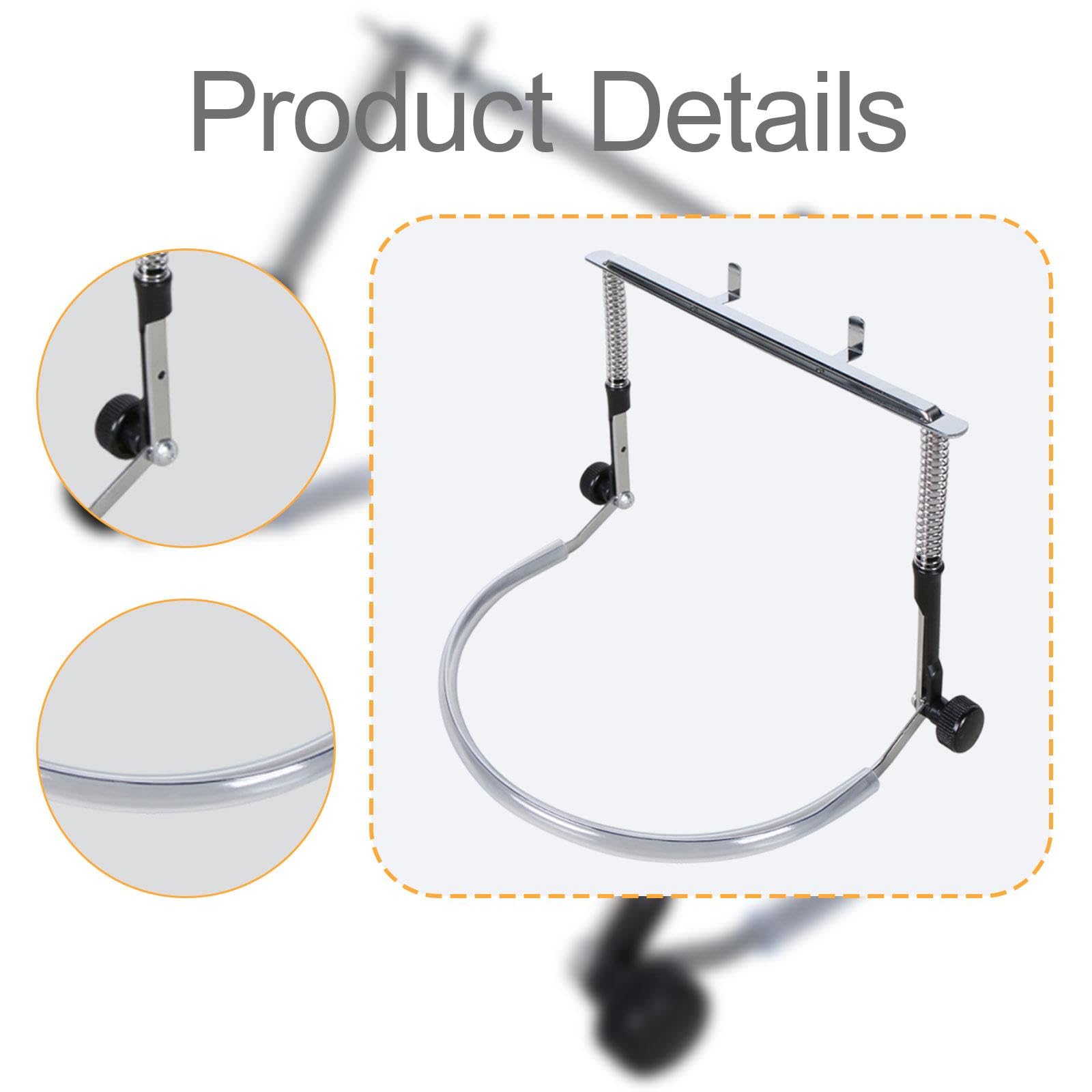 Soporte para Armónica, Atril Y Soporte para El Mástil Como Accesorios con Tensión de Resorte Ajustable para Mayor Comodidad Y Estabilidad de Los Músic, Plateado