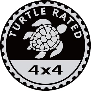 Turtle Badge Rated Car Emblem, 4 x 4 Metal Automotive Badge 3D Metal Cars Badges Emblems Round Emblem Decals Casr Badge Decals Stickers Compatible with Jeep Wrangler Vehicles Trucks SUV