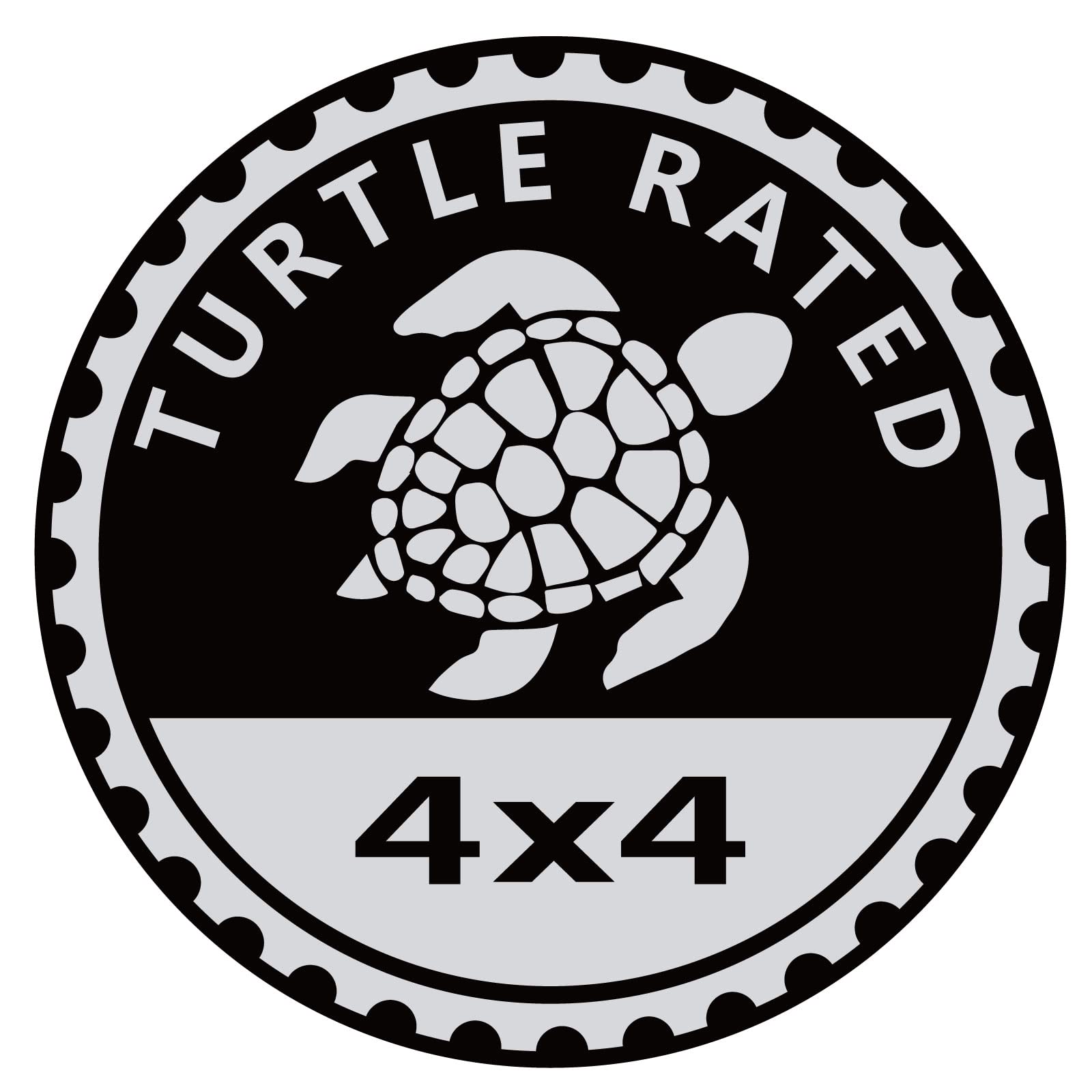 Turtle Badge Rated Car Emblem, 4 X 4 Metal Automotive Badge 3D Metal Cars Badges Emblems Round Emblem Decals Casr Badge Decals Stickers Compatible With Jeep Wrangler Vehicles Trucks SUV
