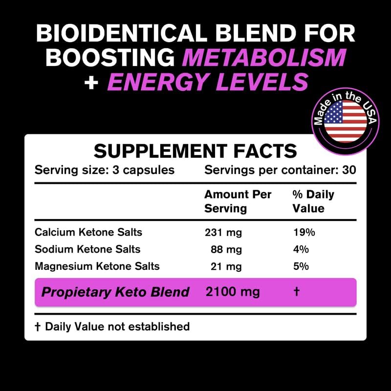 Keto Pills - 3X Dose (60 Capsules) Advanced Keto Burn Diet Pills - Best Exogenous Ketones - Max Strength Formula