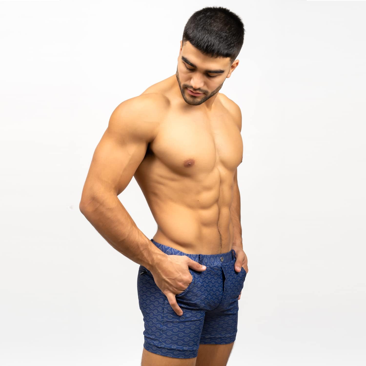 Taddlee Men Swimwear Swimsuits Swim Boxer Trunks Square Cut Boardshorts Pockets