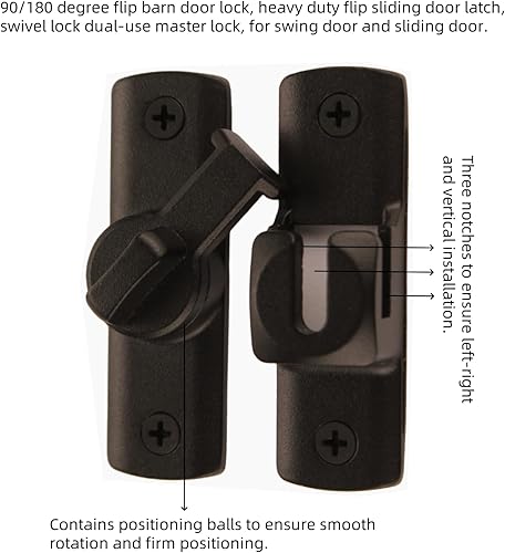 Miniatura 4 de Pestillo de puerta de granero con diseño de actualización de 90180 grados, pestillo de puerta corredera, cerrojo de seguridad de ángulo de
