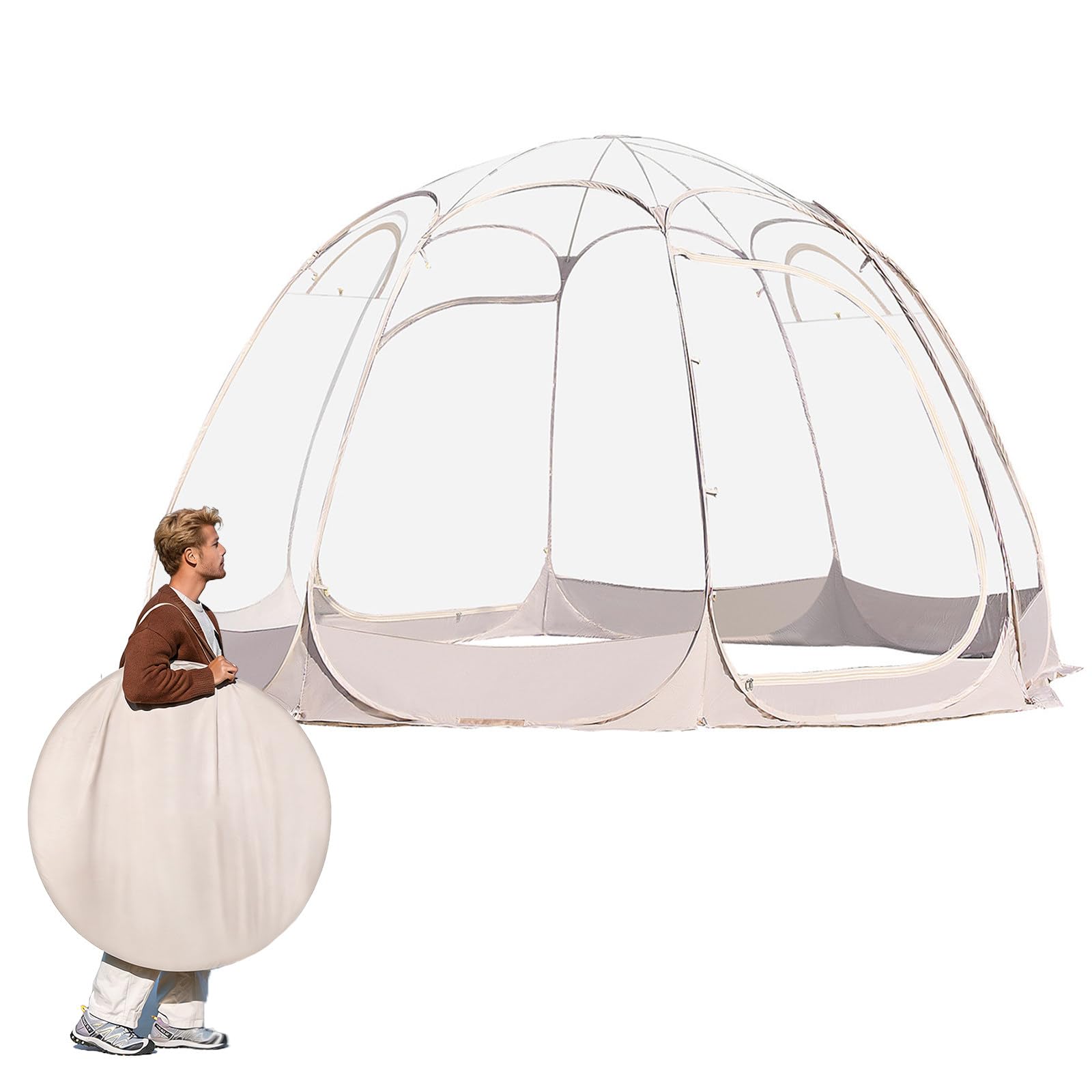 Namiot bąbelkowy typu pop-up, namiot igloo dla 7-9 osób, duża osłona przeciwsłoneczna na kemping, pawilon odporny na warunki atmosferyczne i zimno,na pikniki, grilla i kemping