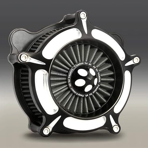 Miniatura 7 de Filtro de admisión de filtro de aire de turbina CNC Crafts aluminio apto para Road King Gliding FLHX FLHR FLTR FLHT 2008-2016 con cubierta de Azul