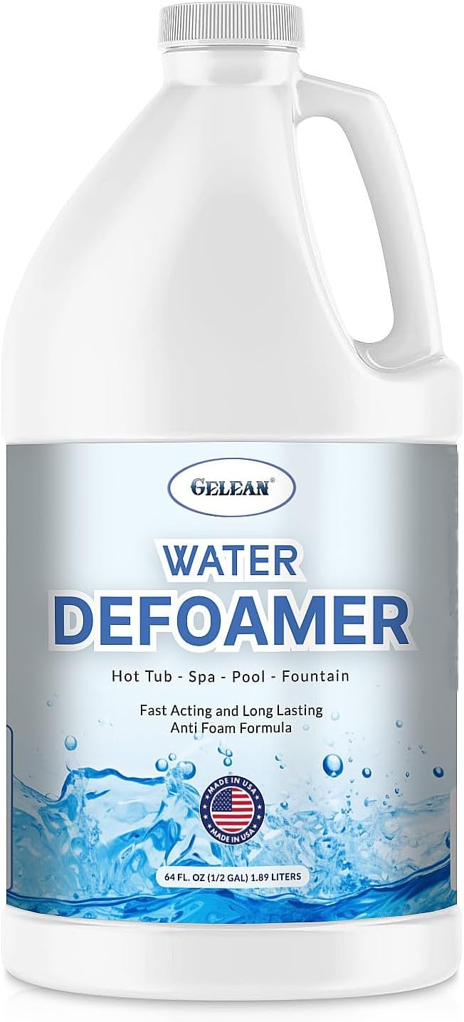 Hot Tub Defoamer - Pool, Fountain, Spa Anti Foam Defoamer -128oz- Eco Friendly & Safe Water Anti Foam - Quickly Removes & Prevents Foam - Silicone Emulsion HotTub Chemicals Made in USA,