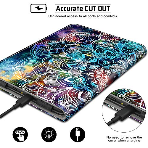 Vori Stand Case For 6" Kindle Paperwhite (Fits 10Th Generation 2018 / All Paperwhite Generations Prior To 2018 ) Pu Leather Case Smart Cover With Auto-Wake/Sleep And Hand Strap, Mandalas Galaxy #TOP7