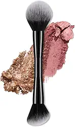 Pincel para blush + bronzeador de ponta dupla - Pincel de maquiagem para o rosto com contorno de bronzeador blush