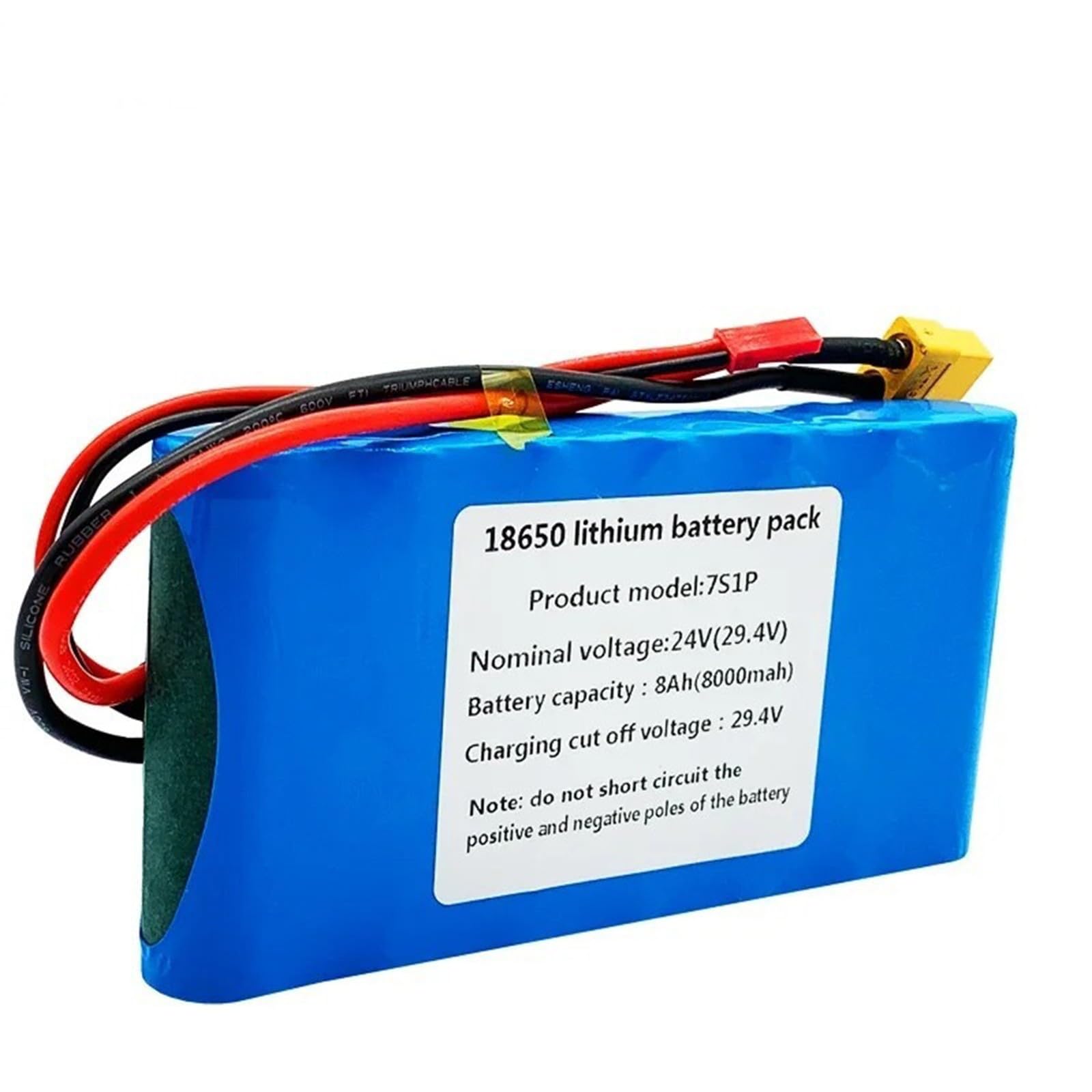 Batería de Bicicleta eléctrica de 24 V y 8000 mAh, batería Recargable de Litio con Cargador y BMS para Equipos de 150 W 8000XT60+JST