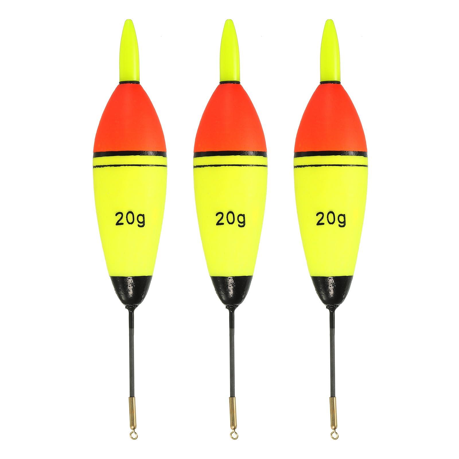 PATIKIL 0.5oz Lighted Fishing Slip Bobbers, 5 Pack EVA Light Up in Green Fishing Float for Night Fishing, Multicolor
