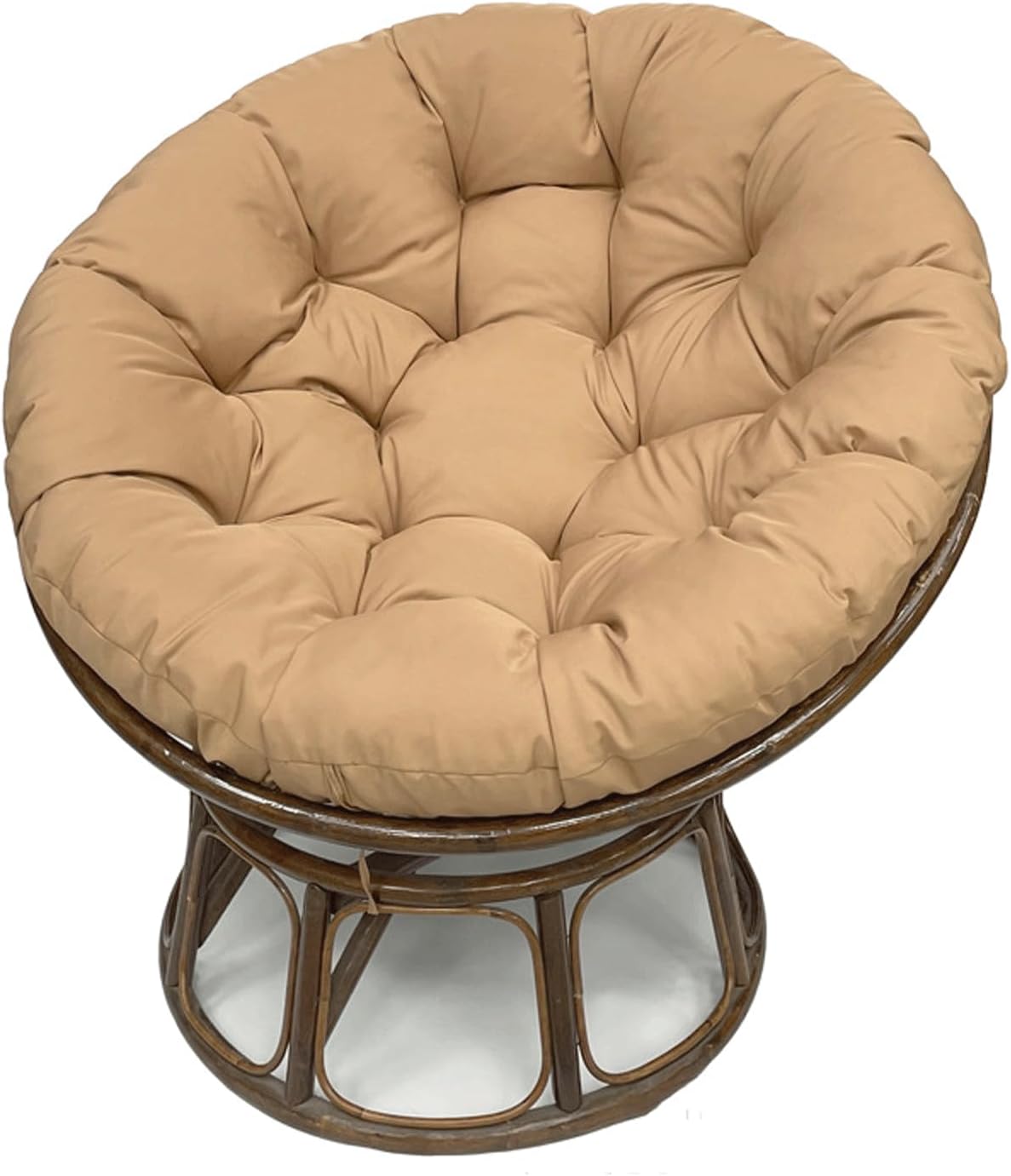 Papasan Chair Cushion,Outdoor Waterproof Cloth Hammock Chair Pillow Pad，Round Cushion for Wicker Chair,Garden Swing Cushion Replacement(Size:Round 36",Color:Khaki)