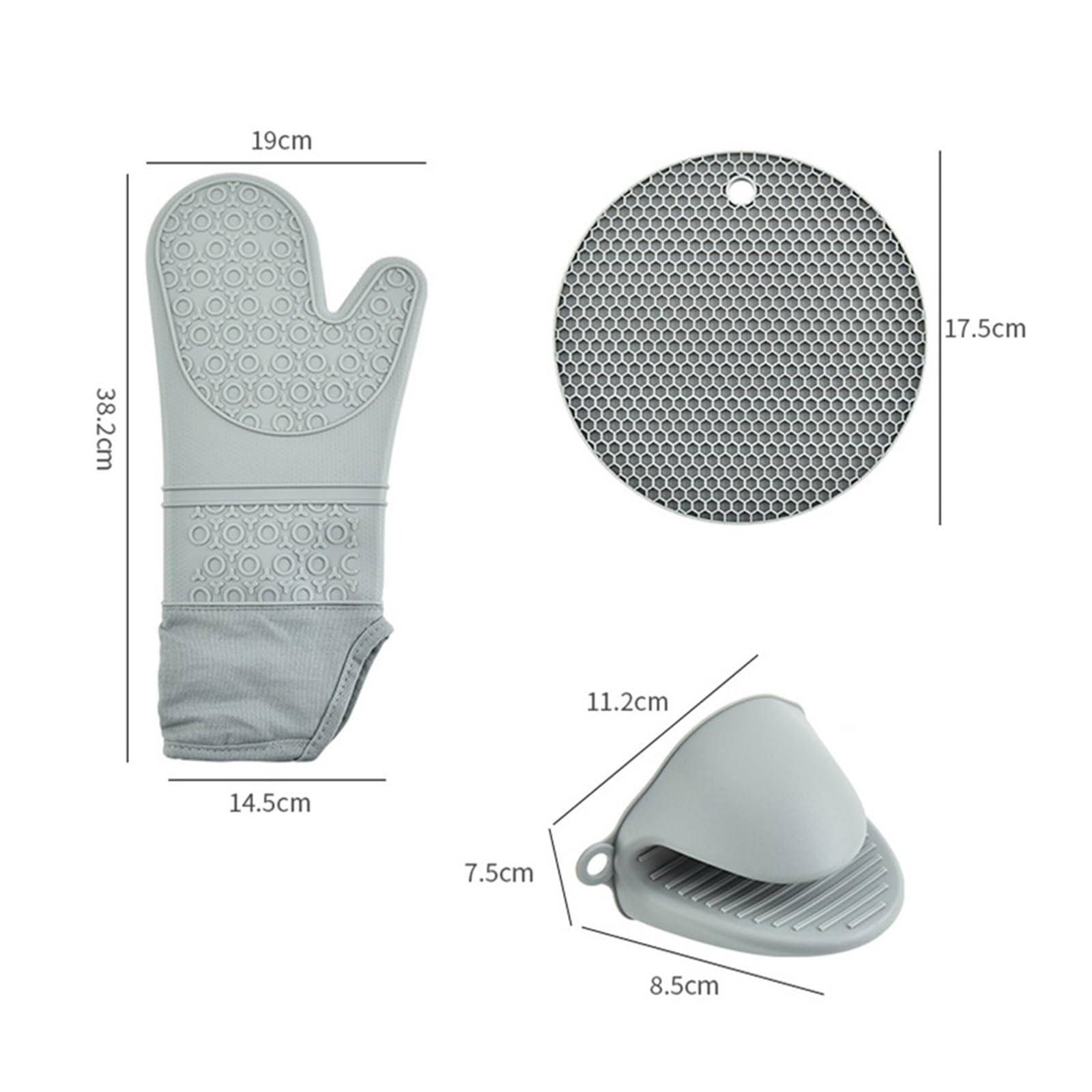 Maniques Longues 6 pcs, Gants Mini et poignées en Silicone