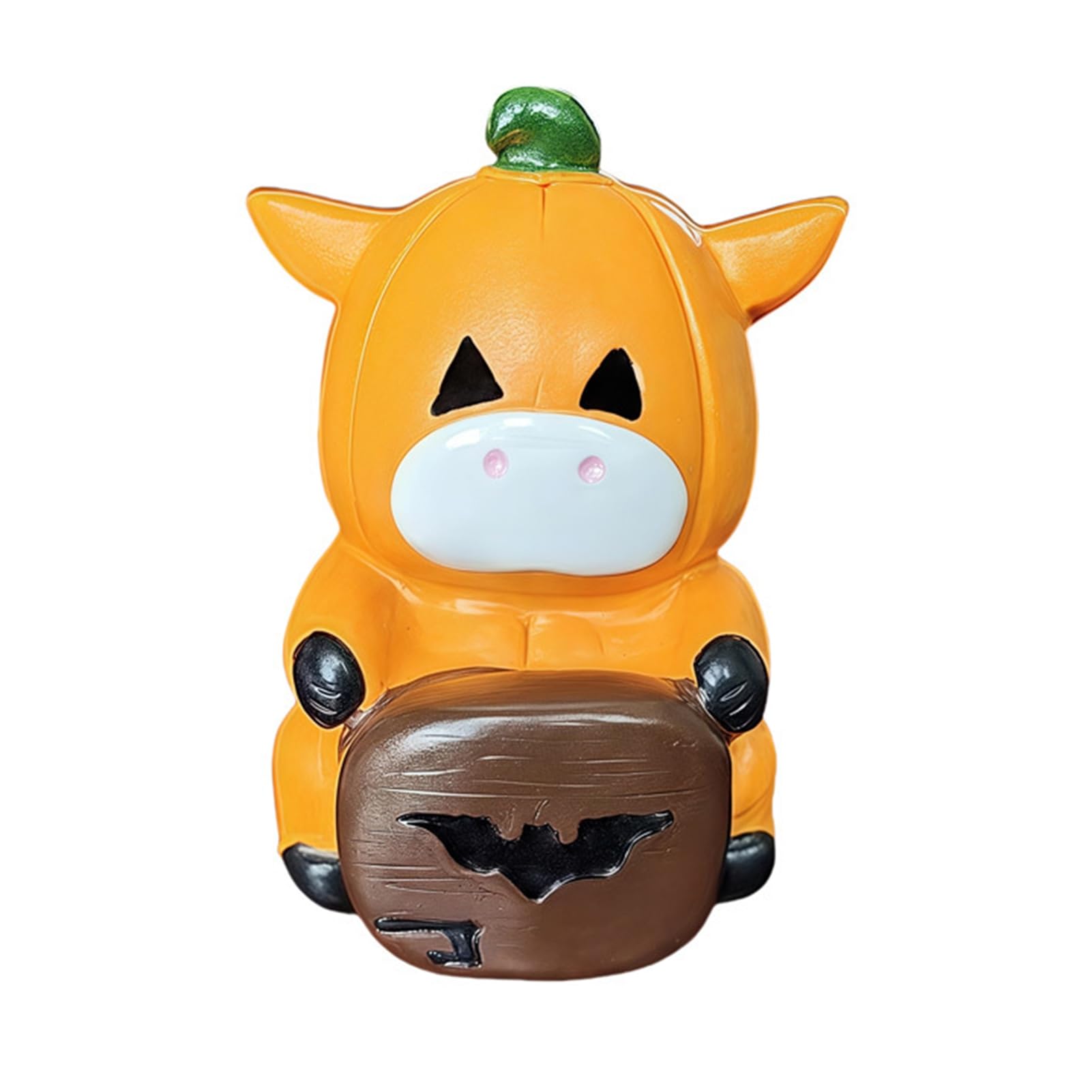 sugerou Halloween Witch Highland Cow Pumpkin Figurine, Resin Decor