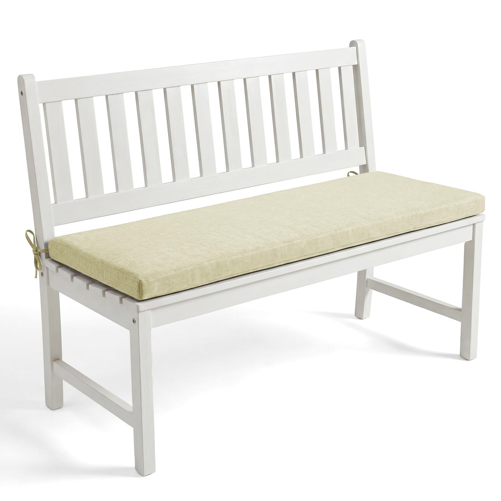 AZMAHT Linen Bench Cushion Indoor/Outdoor, 2/3 Seater High Resilience Memory Foam, Washable Removable Cover, Non-Slip Pad For Window Seat Or Chair,N01,80x55x3cm