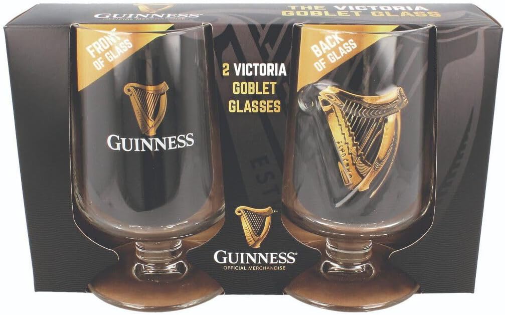 Guinness Embossed Stem Glass 2 Pack