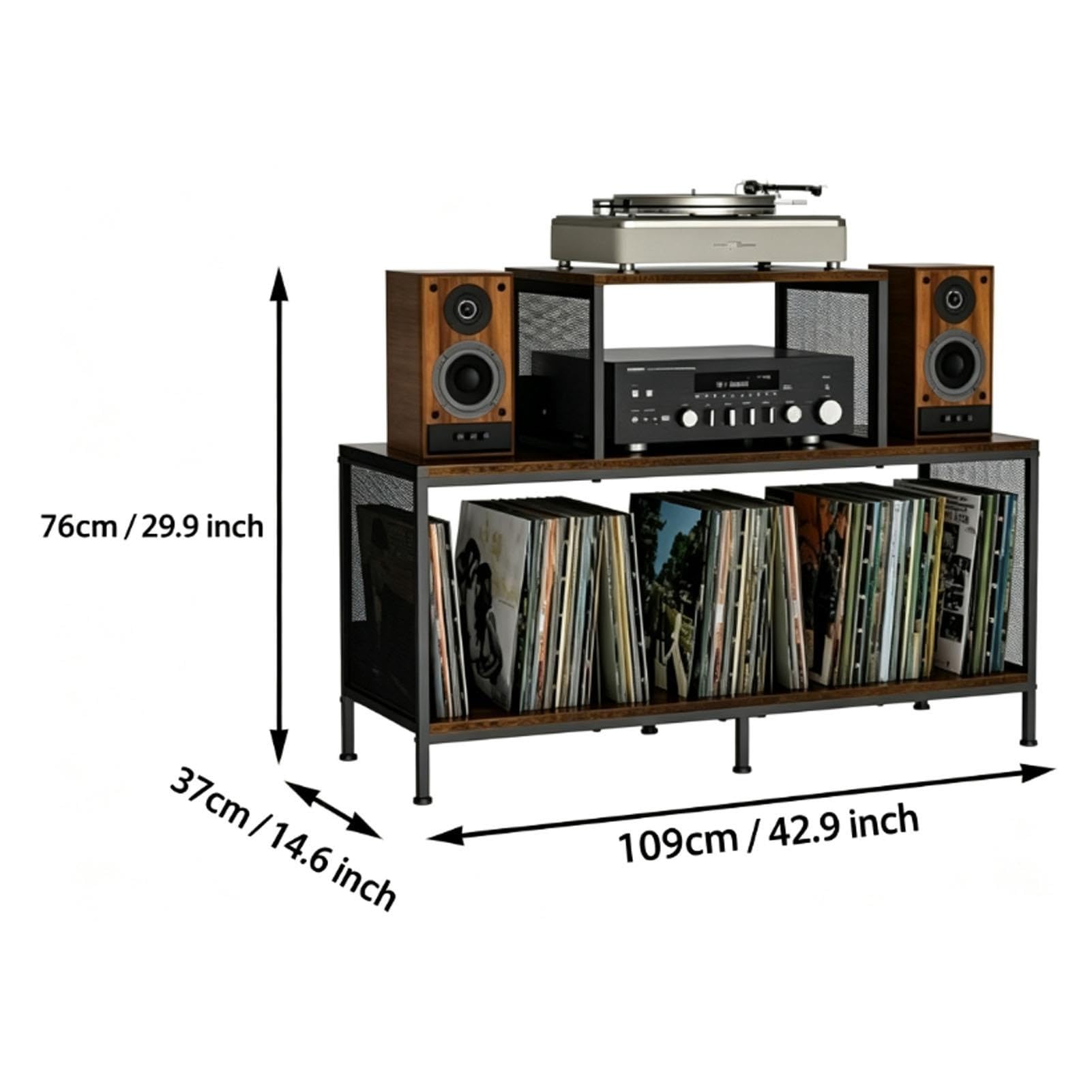 Soluzione di Archiviazione Giradischi CD e Stereo, Multimediale Regolabile