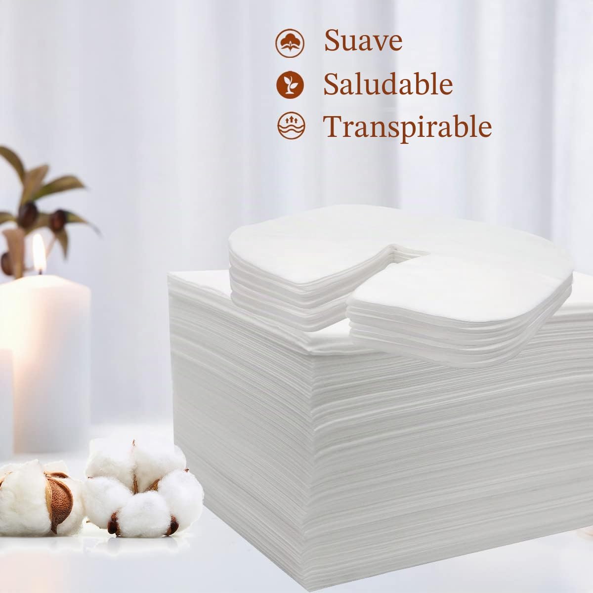 100 Piezas Sabanas Masaje Desechables traje, 50 Piezas Sábanas Desechables para Camillas de Masaje y 50 Piezas Cubierta de Apoyacabezas Desechables para Masaje