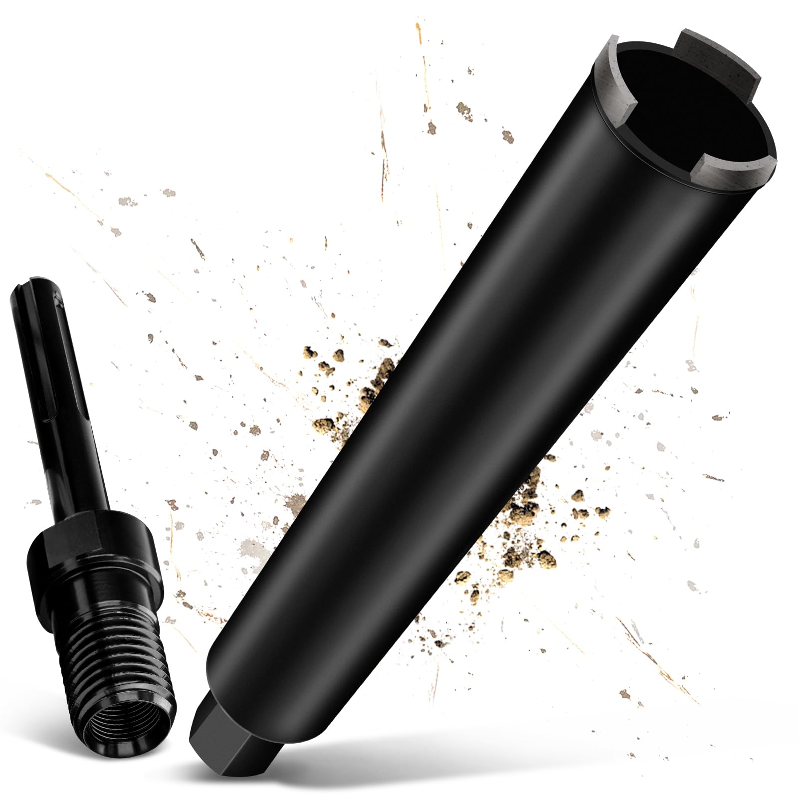 1¼" UNC Diamantbohrkrone Kernbohrer 25mm, mit SDS Max, Diamant Bohrkrone für Kernbohrgeräte, L 460 mm, 10mm Turbo Kernbohrkrone, Nass-/Trocken Bohrkrone zum Beton, Stahlbeton, Mauerwerk, Stein