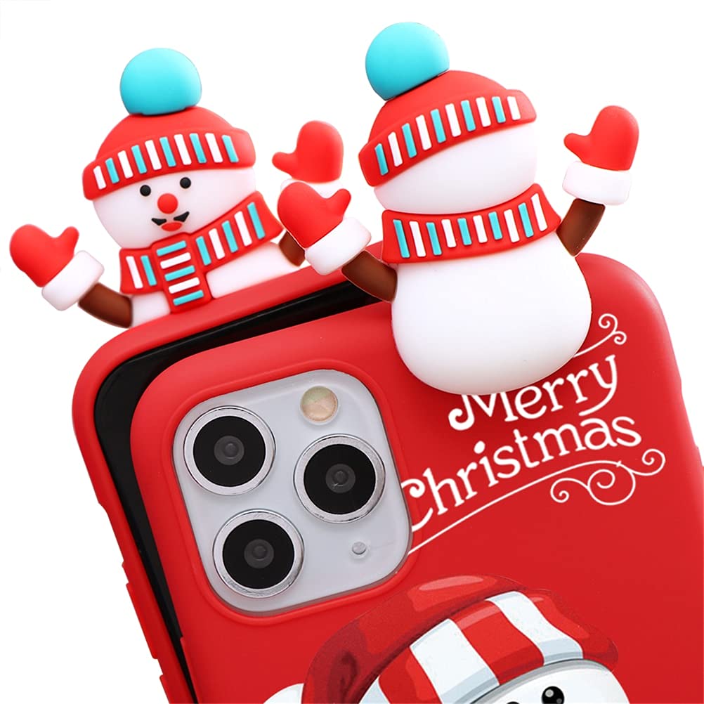 Yoedge Natale Custodia per Apple iPhone 6 / 6S 4,7, Bianco Silicone Matte Cover con Carino 3D Bambola Serie Natalizie, Sottile Antiurto TPU Protezione Case per iPhone 6S, Babbo Natale 1