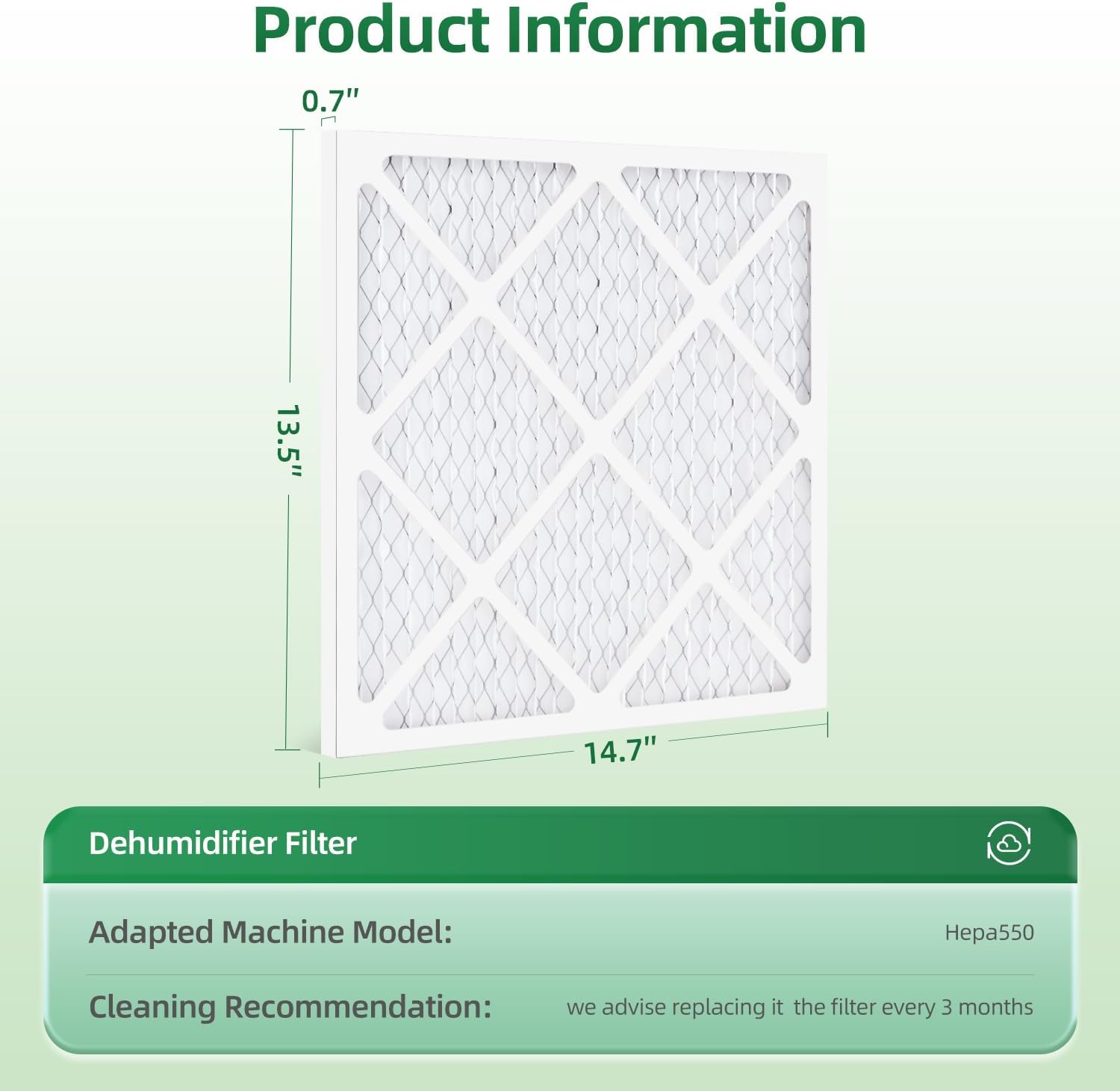 MERV-10 Air Filter Replacement Compatible with AlorAir CleanShield HEPA 550,Abestorm HEPA 550 Air Scrubber, 14.8" x 13.7" x 0.8" First-Stage Filtration, 5-Pack