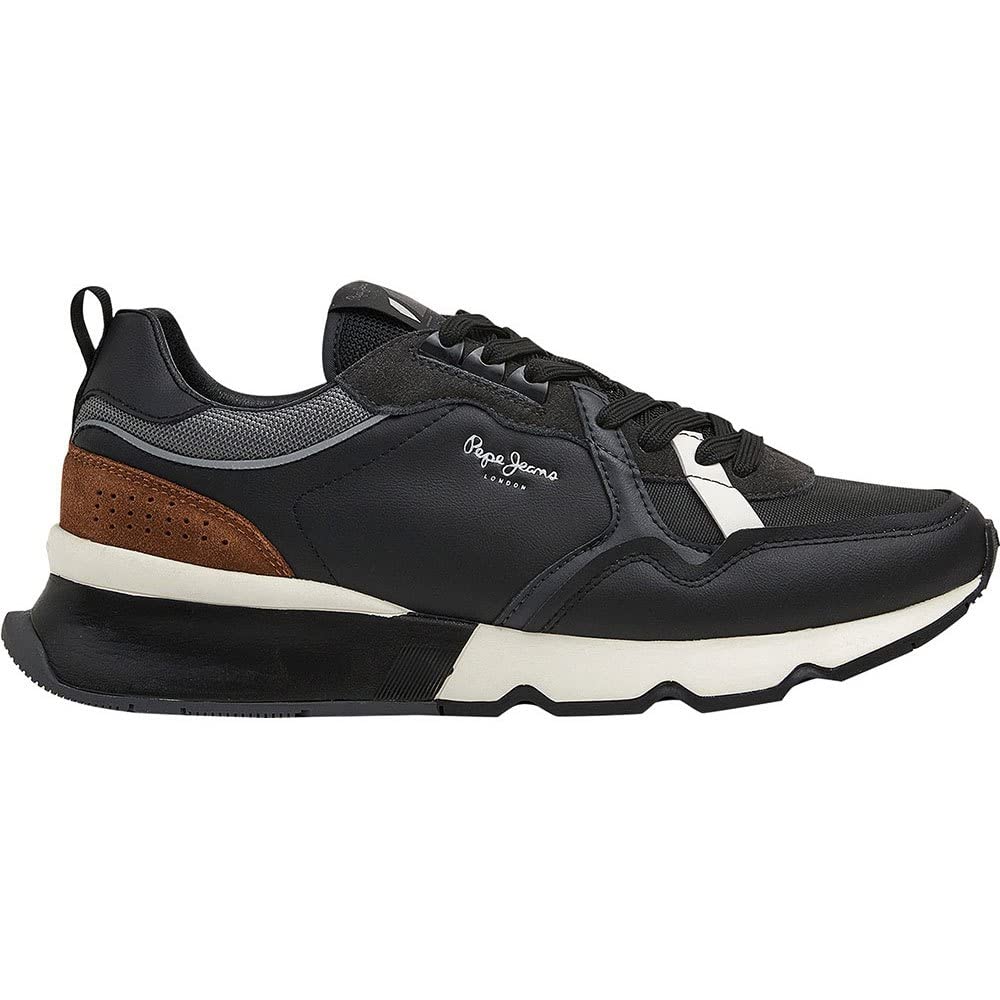 Pepe Jeans Men's BRITT PRO RUMP Sneaker, 999BLACK, 10 UK