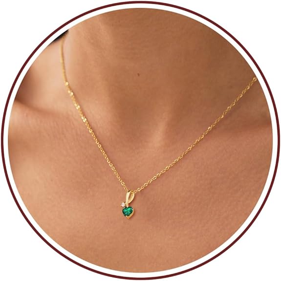 Mom Birthday Gifts, Mother Day Necklaces Gifts for Mom Birthstone Necklace for Women Non Tarnish Gold Necklace with Birthstone 21st 30th 40th Birthday Gifts for Her Sister Daughter Adjustable Christmas Jewelry