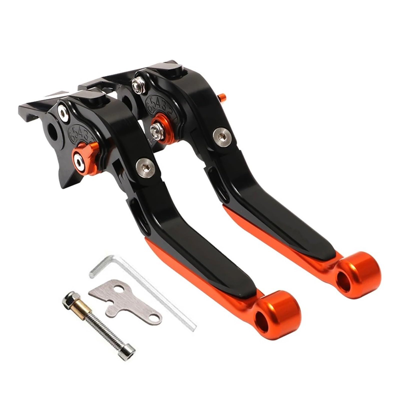Hguvsjd for XMAX125 for XMAX250 for XMAX300 for XMAX400 2023 Motorcycle Hand Brake Handle Clutch Lever Motorcycle Brake Lever(Black Orange)