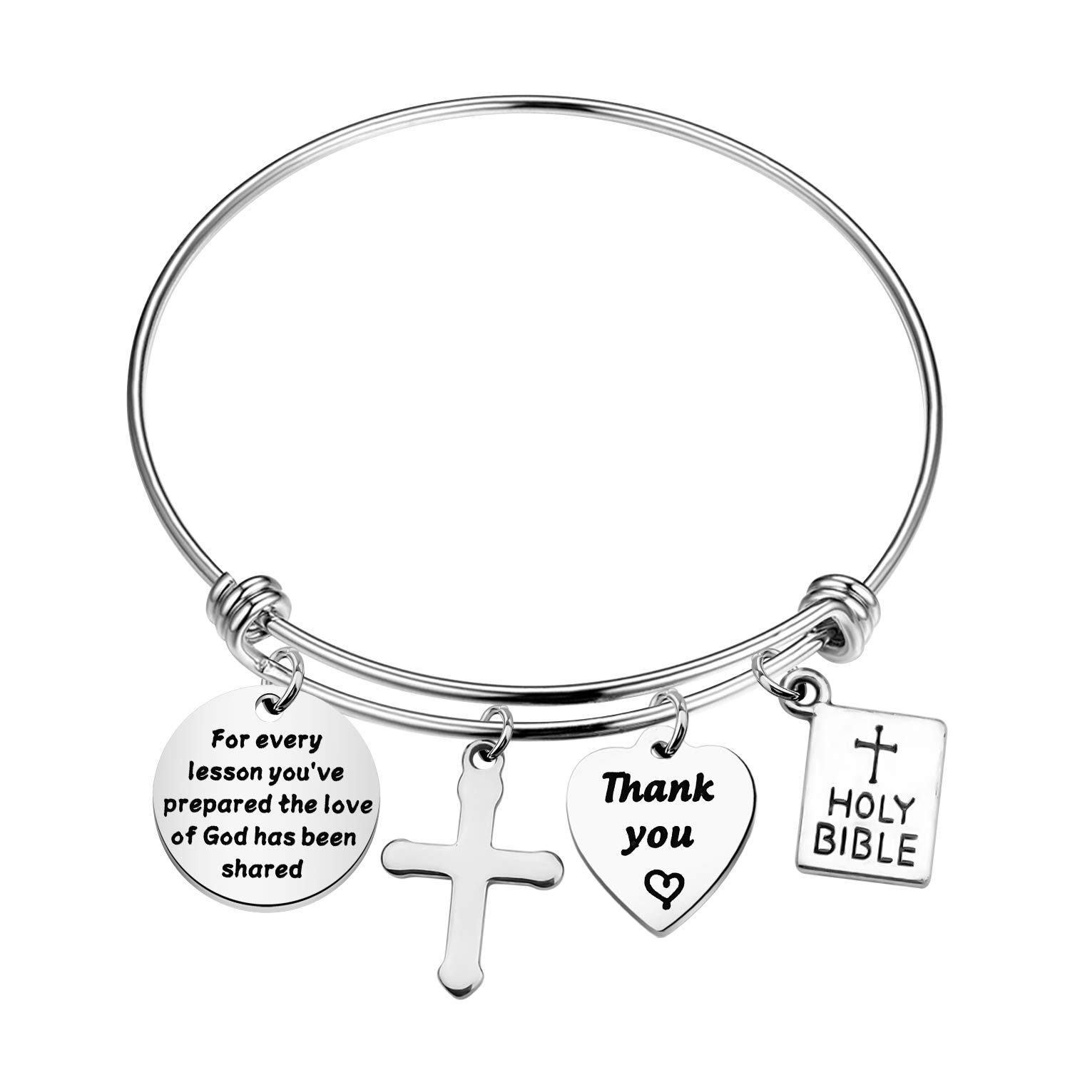 BAUNA Sunday School Teacher Gifts Religious Teacher Keychain Bible Teacher Gift