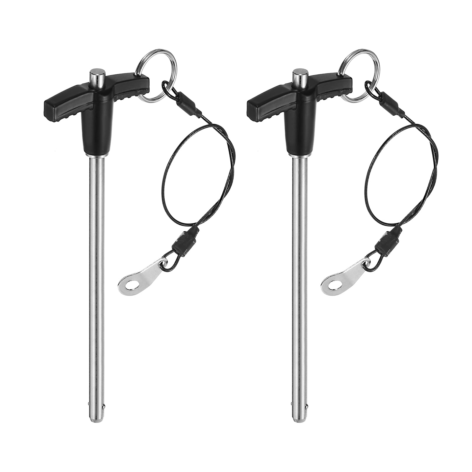 QUARKZMAN 2pz Pin di Blocco a Maniglia a T, Lunghezza di Utilizzo 6mm x 100mm in Acciaio Inossidabile Pin di Rilascio Rapido a Pulsante