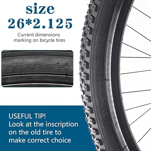 Miniatura 5 de SIMEIQI Neumáticos de bicicleta de 24 pulgadas26 pulgadas, 24 x 2.125, 26 x 2.125, neumáticos de repuesto o tubos interiores AV de 1.260 in válvula